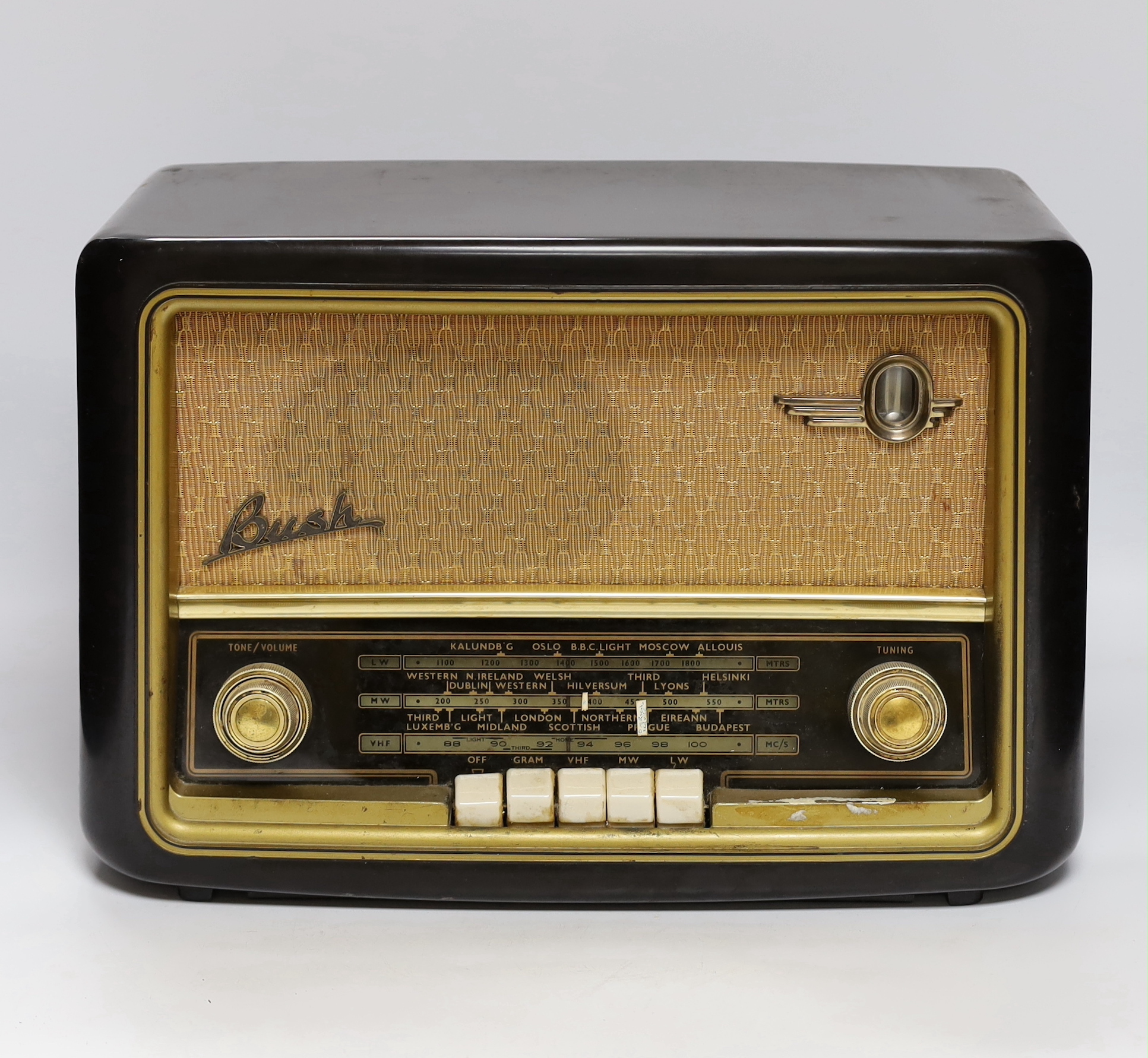 A vintage Bush bakelite radio